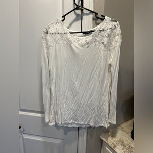 a.n.a. a New Approach women White Lace Top Large